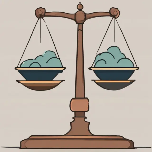 A dual-sided balance scale illustrates profit centers and investment centers working in harmony for a company