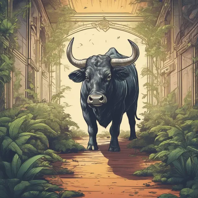 An image of capital bulls fostering growth within a corporate jungle, symbolizing the role of investment centers.