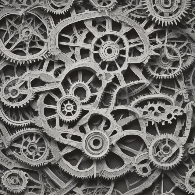 Gears representing investment, fiscal, earnings, and equity multipliers interconnecting to show the intricate relationships between them.