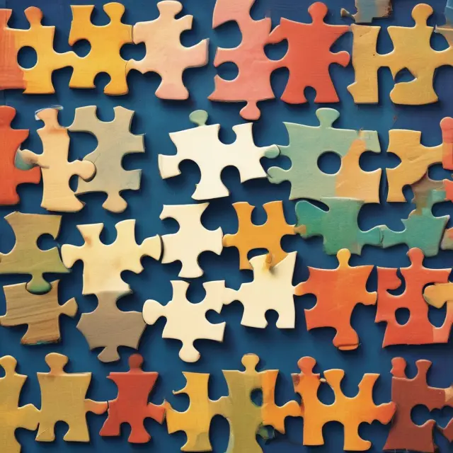 Puzzle pieces symbolizing economic sectors balancing advantages (sun) and limitations (clouds) of investment multiplier