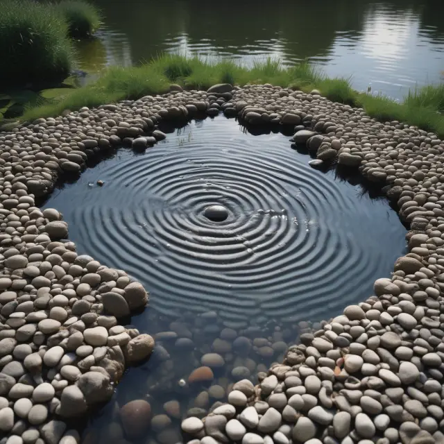 An image of a ripple spreading across a pond, representing Keynes