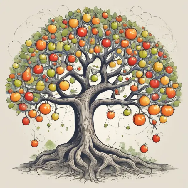 An image of a tree with capital appreciation fruits on top and income distribution roots at the bottom, representing diversified investments according to Modern Portfolio Theory