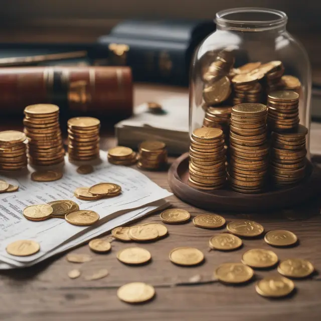 Golden coins represent mortgage approvals while a lender meticulously reviews applications for investment property financing