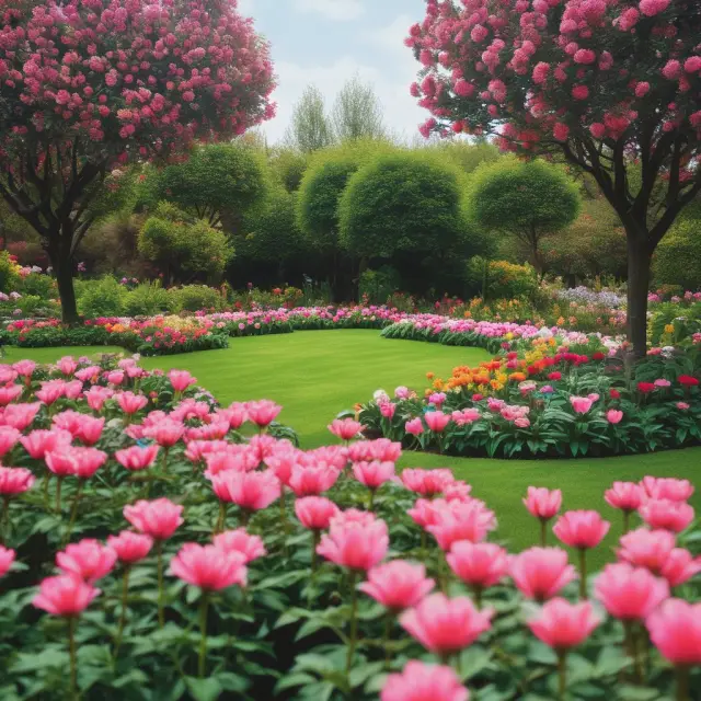 An image of a flourishing garden showcasing an active-managed mutual fund as a vibrant rose bush and a passive index fund as a serene sunflower, representing their respective investment strategies.