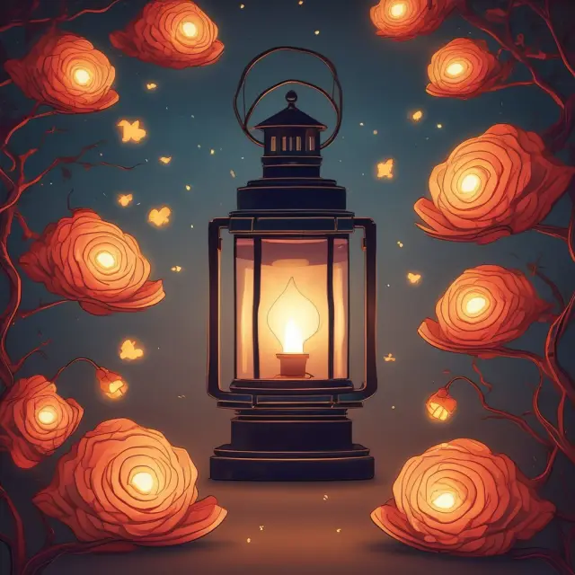 A retiree holding a lantern receiving guidance from an investment adviser, maintaining trust and securing their future