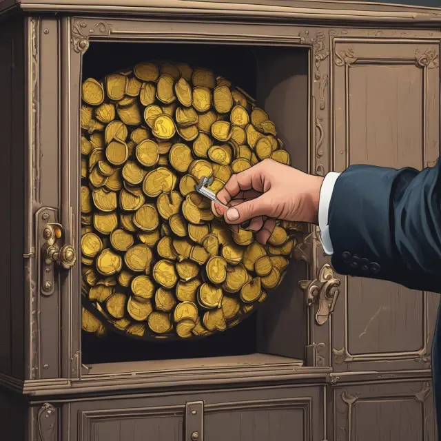 An investor entrusts their financial power to an advisor, symbolized by handing over keys and receiving golden coins