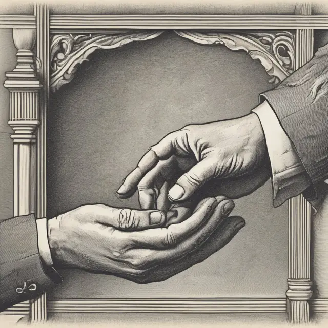 A retiree reaching for guidance from a trusted investment adviser, enhancing their financial security