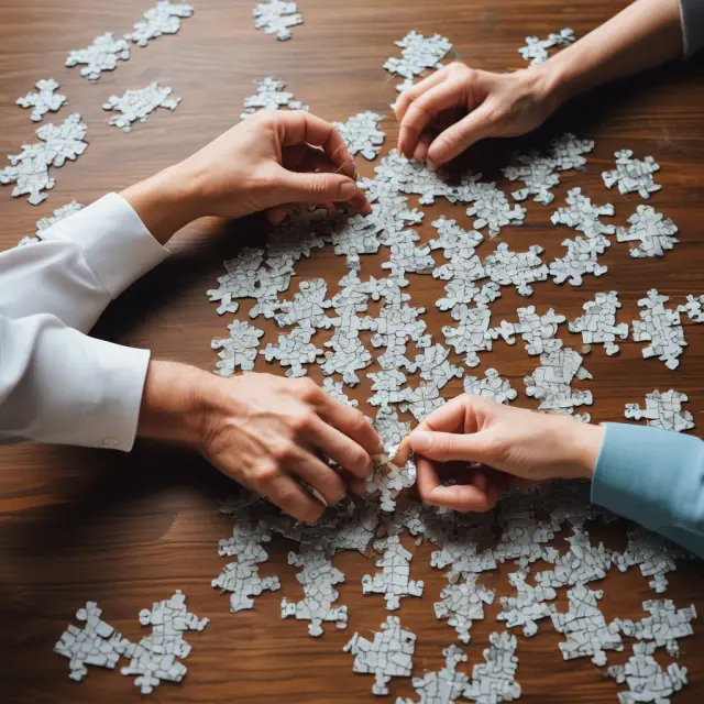 An investment adviser assists a retiree in piecing together their financial future, symbolizing the collaboration towards achieving personalized retirement objectives