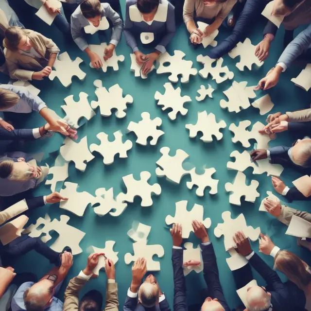 Investment bankers meticulously creating connections between financial institutions and global markets