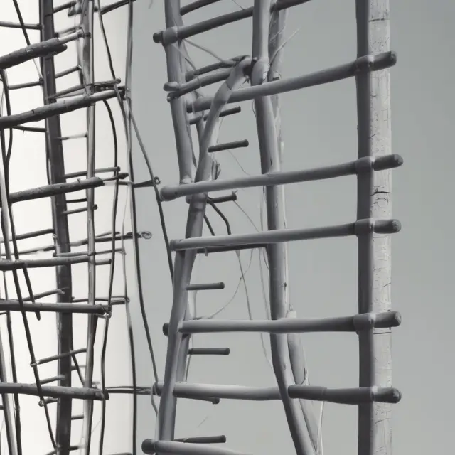 Ladder with rungs for each role in investment banking: Junior Analyst, Associate, Vice President, Senior Vice President, Managing Director