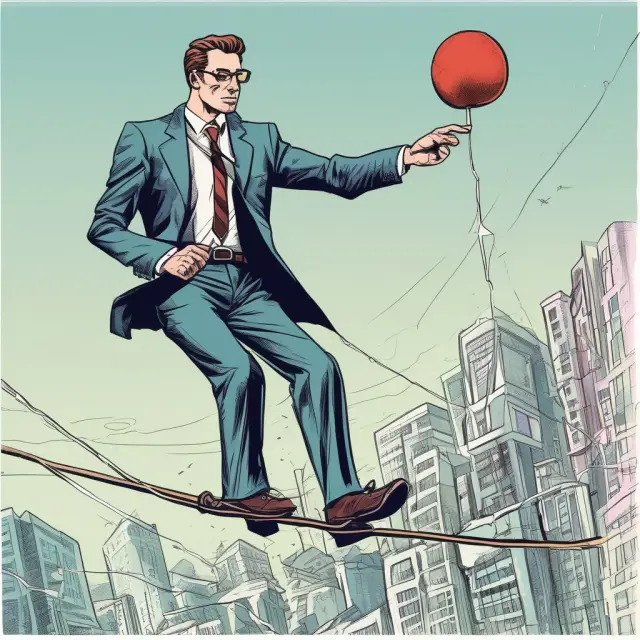 Investment banker balancing advisory and trading responsibilities, demonstrating ethical dilemmas in finance.