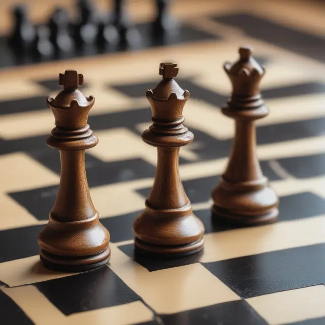 Three chess pieces symbolizing value investing (undervalued), growth investing (expanding), and index investing (diversified) on a financial board