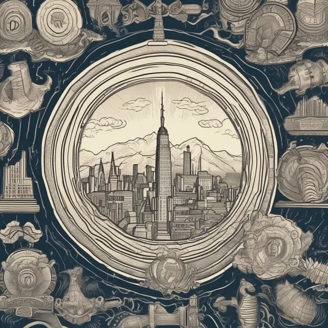 A shield symbolizing investor protection, flourishing market landscape, and various investment opportunities growing under the Investment Company Act of 1940