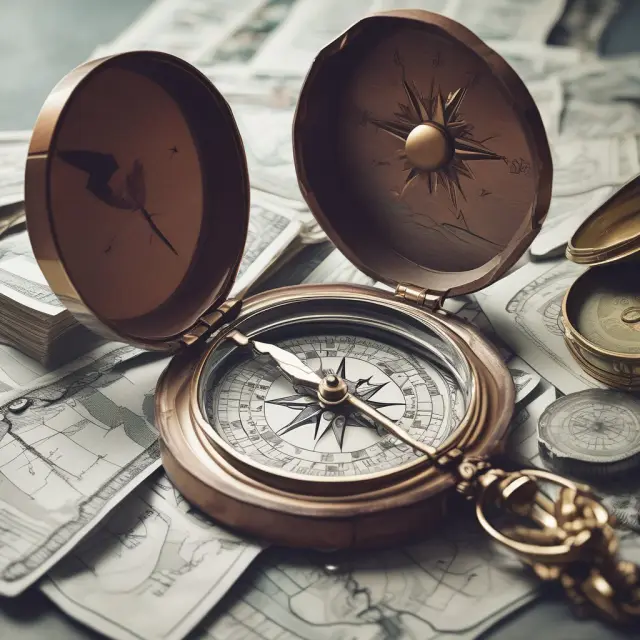 An investment consultant holding a compass, symbolizing guidance for clients in managing their investments