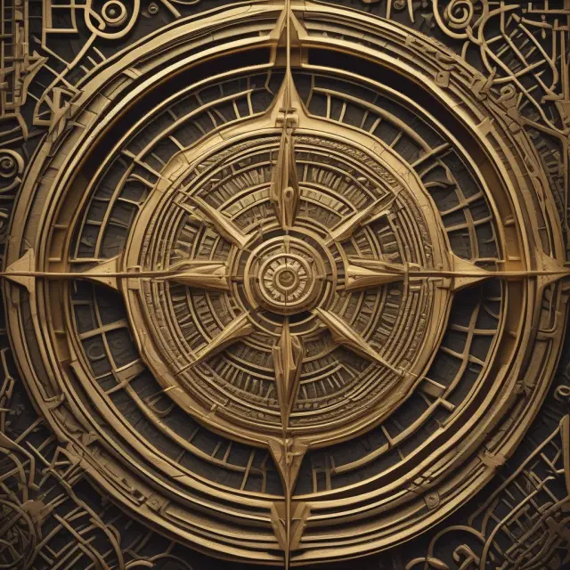 Golden compass navigating a colorful financial maze, symbolizing the benefits of investment consulting: job satisfaction, high earnings, and flexibility.