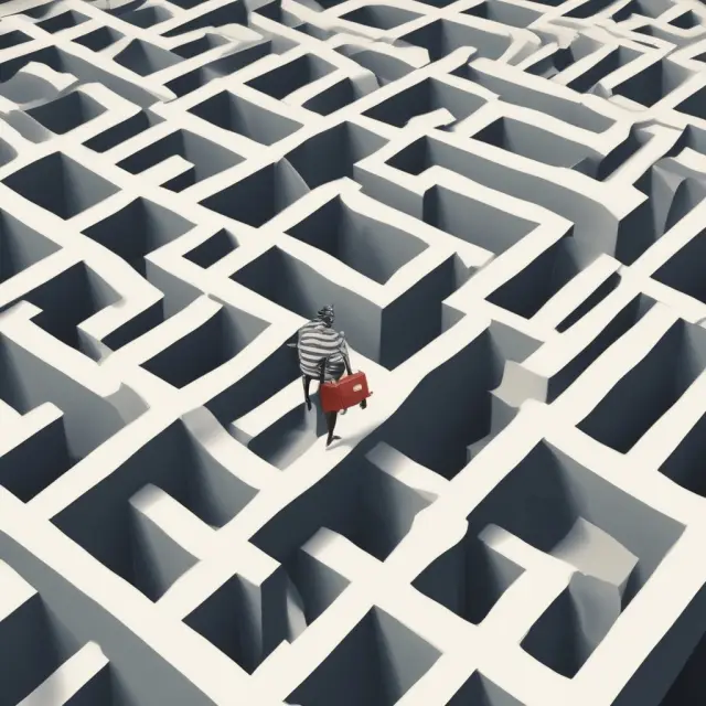 Institutional investor strategically navigating through a labyrinth of investment grade ratings, managing risks during economic downturns