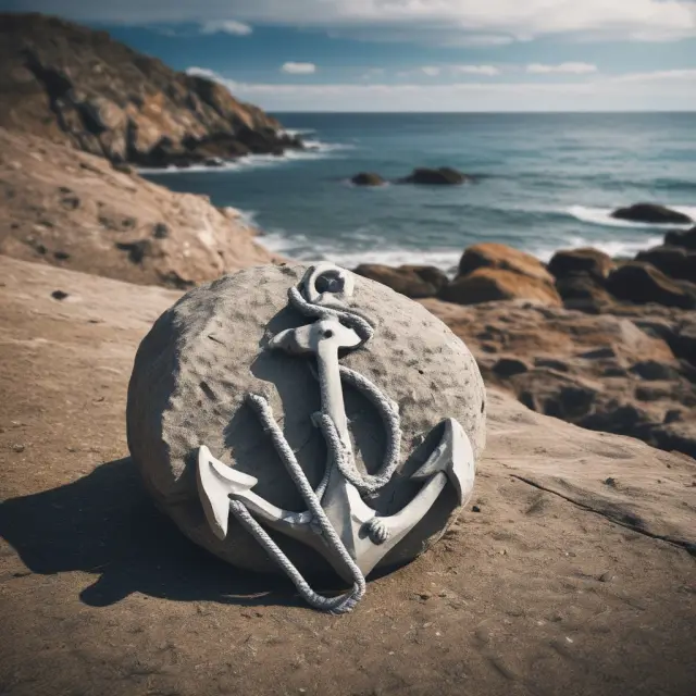An anchor securely attached to a rock represents the unshakeable nature of AAA bonds with their low risk and highest creditworthiness.