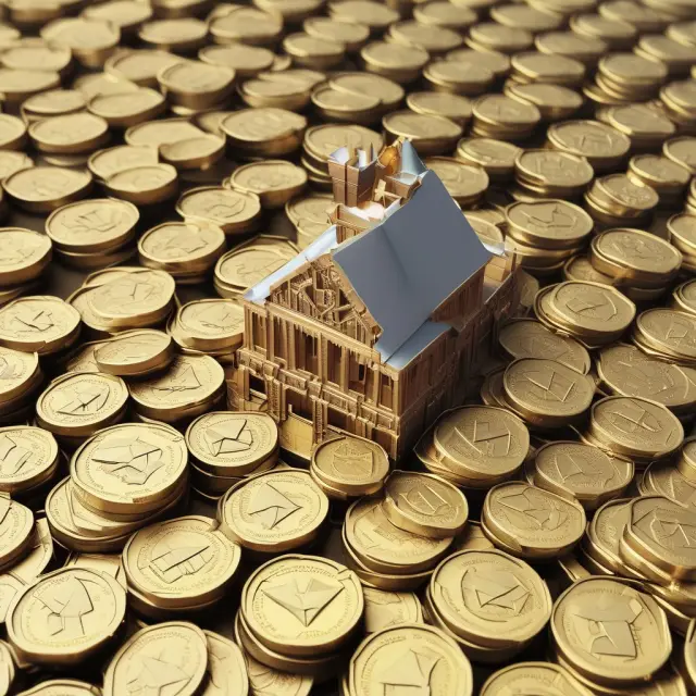 A stable foundation made of golden coins represents investment-grade bonds, supporting a castle symbolizing a protected and diverse portfolio