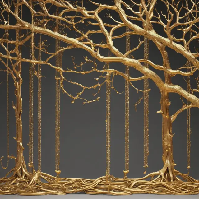 An image of gold leaves growing on a tree intertwined with bond chains, symbolizing the growth of investment income through tax-advantaged accounts and fixed income investments.