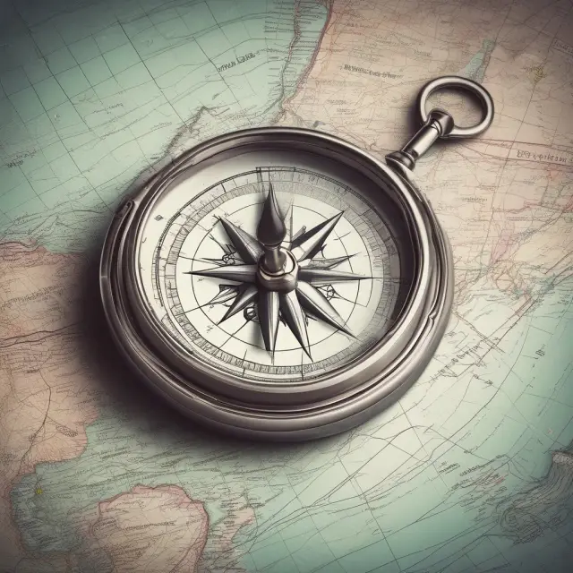 Investment objective determines asset classes distribution, represented by a compass guiding an asset allocation nautical chart.