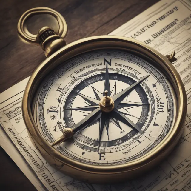 An investor with a compass, representing investment objectives, navigating their financial journey.