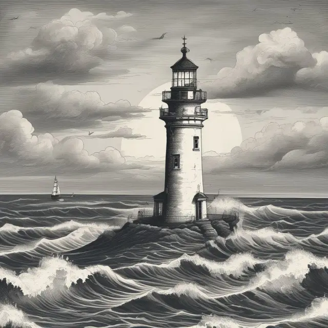 Institutional investors, symbolized by lighthouses, provide guidance and stability to a sea of individual investors navigating the complex world of financial markets