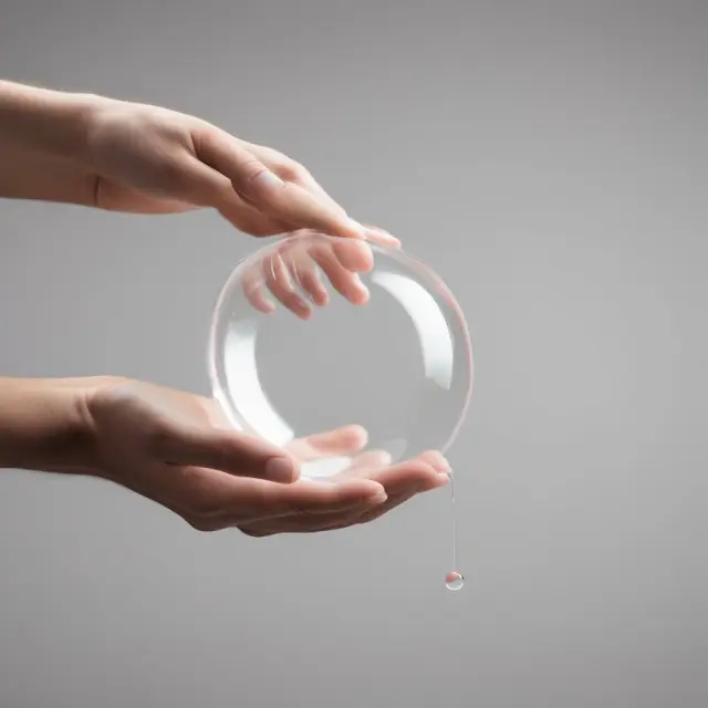 Person holding a fragile IOI bubble demonstrating their ability to cancel prior to it becoming a formal agreement