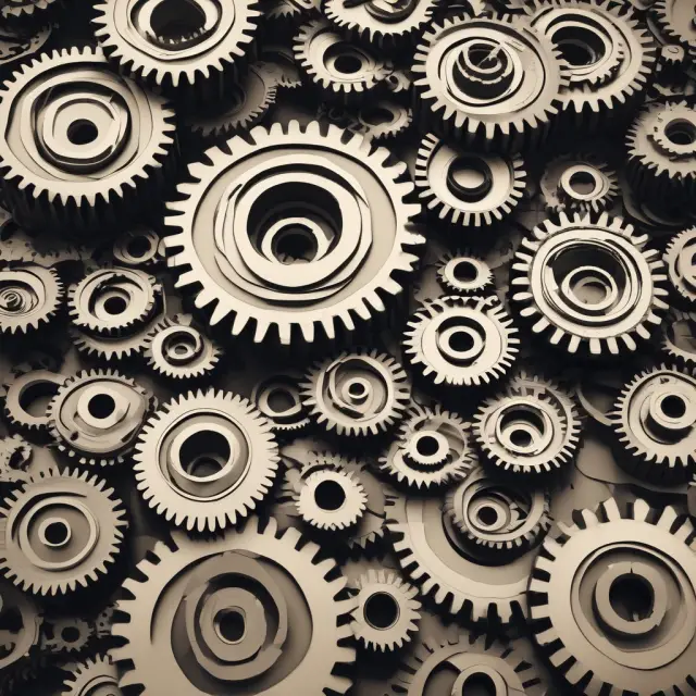 Visualization of industrial production flow in the US economy using a cascading waterfall of gears