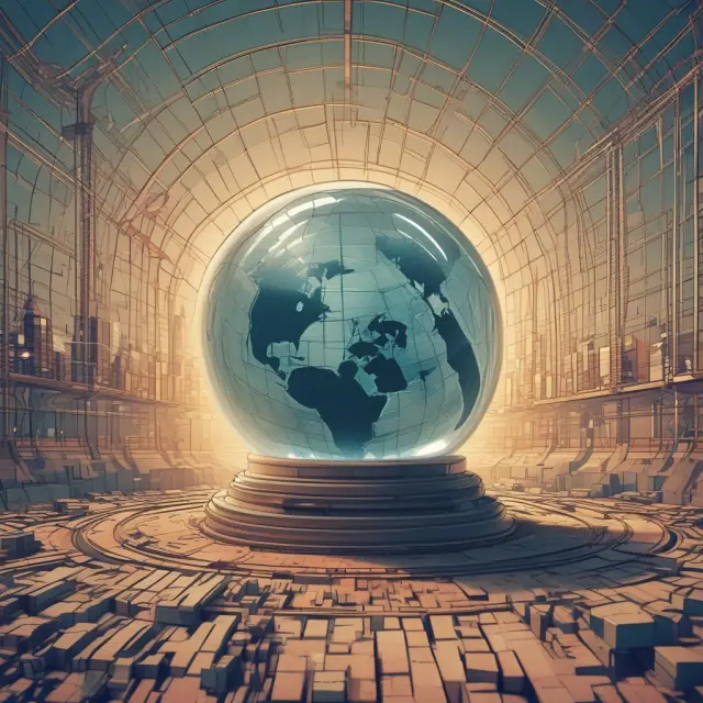 An intricately designed crystal ball filled with swirling industrial production indices, revealing insights into the health of various industries and the overall economy.