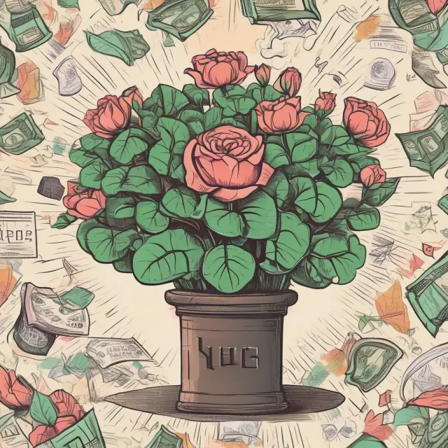 A company growing from a seed into a beautiful blooming flower, symbolizing the transition from private entity to public offering in an IPO.
