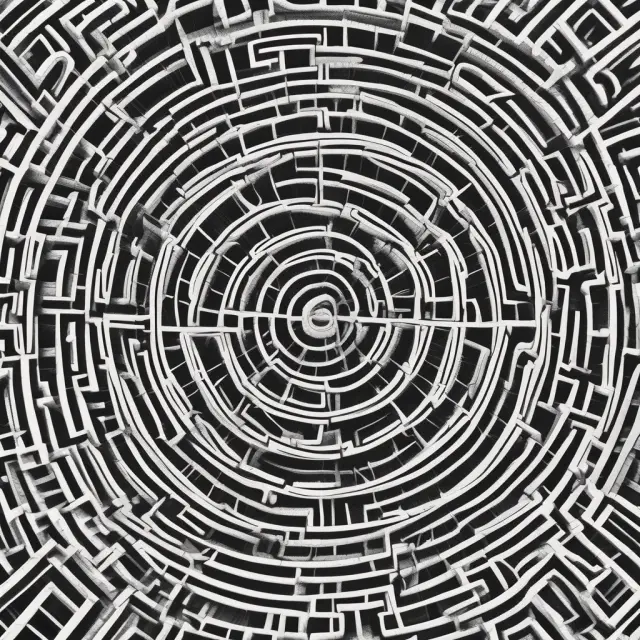 A compass navigates a maze of interconnected IRA accounts, representing the need for careful planning to avoid pitfalls and optimize retirement savings