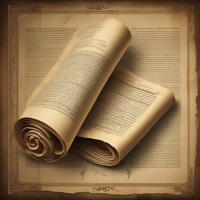 A scroll with the label 