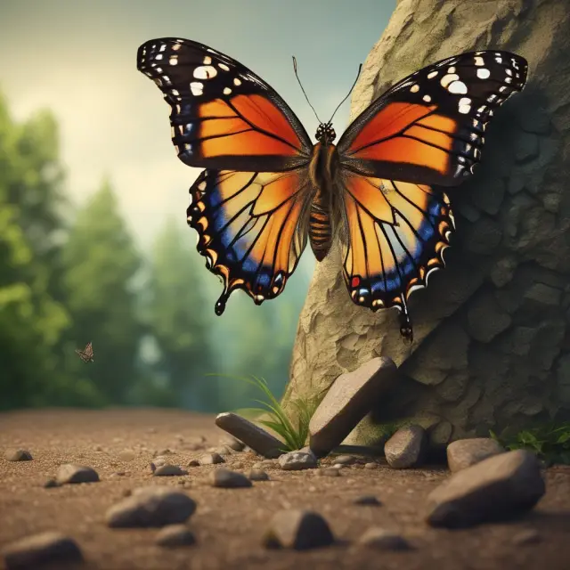 An intricately designed butterfly with obstacles symbolizing common mistakes when using the Iron Butterfly options strategy.