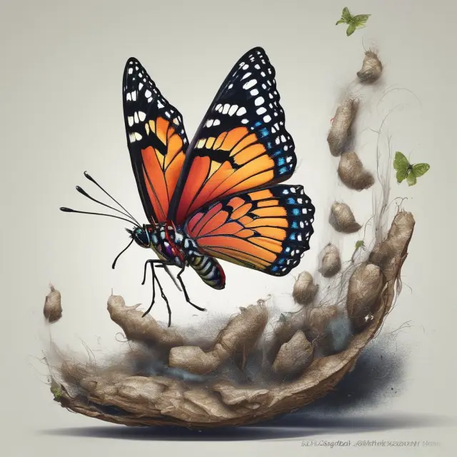 An image of a butterfly flying above a chart with options straddles representing the wings and an options contract symbolizing protection.
