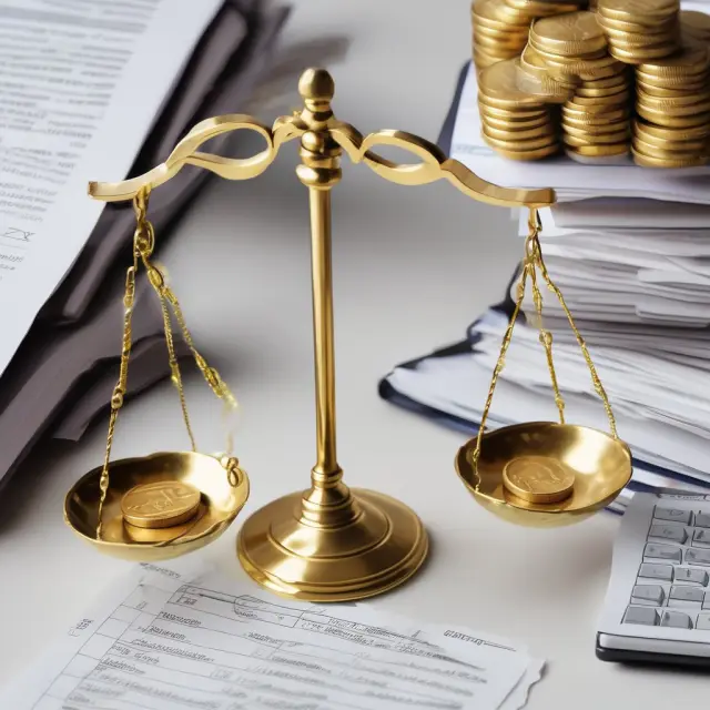 An image of scales balancing gold coins (representing cash inflows) and tax documents, symbolizing the equilibrium between pre-tax IRR and after-tax IRR when considering investment profitability.
