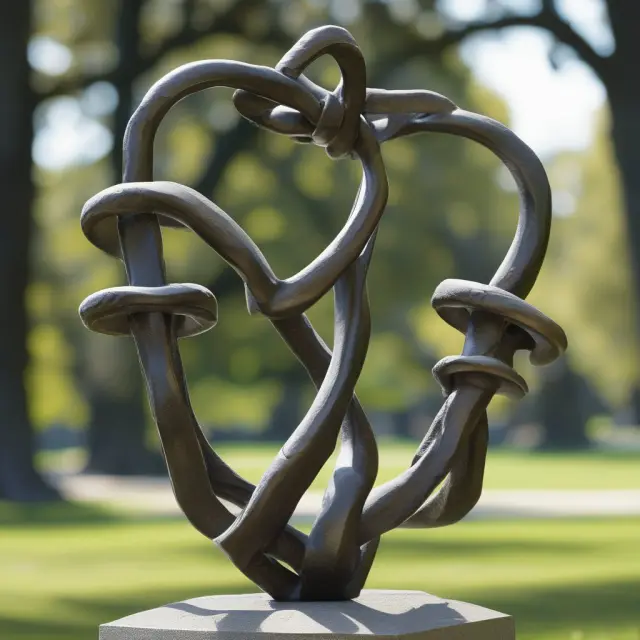 A marble sculpture depicts an entwined irrevocable and revocable trust, emphasizing the importance of informed decisions in estate planning.