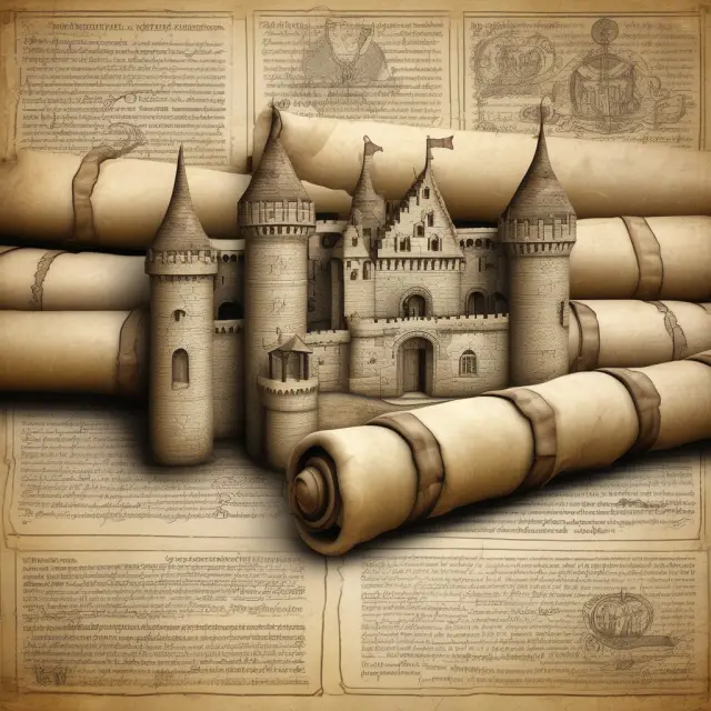 Assets safely locked away in scrolls within a castle, representing the power of irrevocable trusts to protect from legal judgments and creditors.