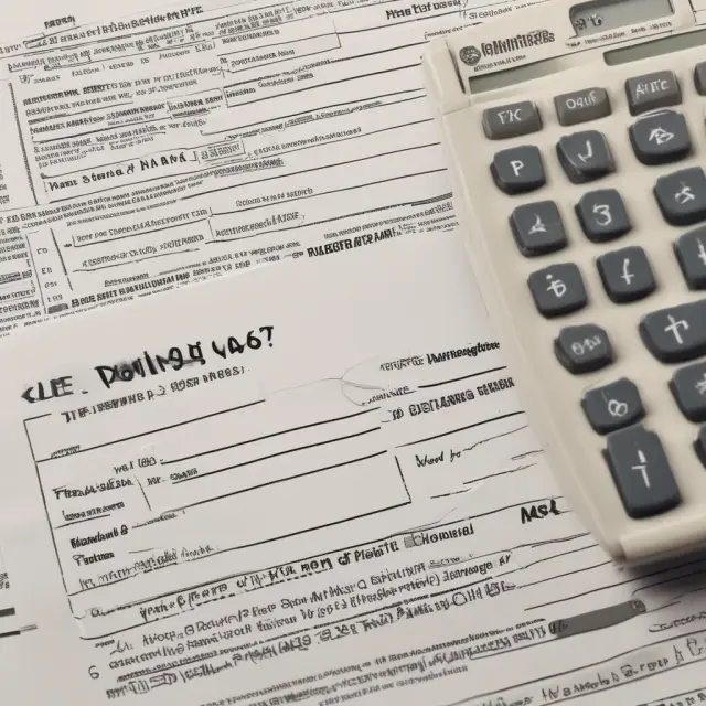 An IRS form (Schedule E) with golden rent checks and depreciating mortgage documents