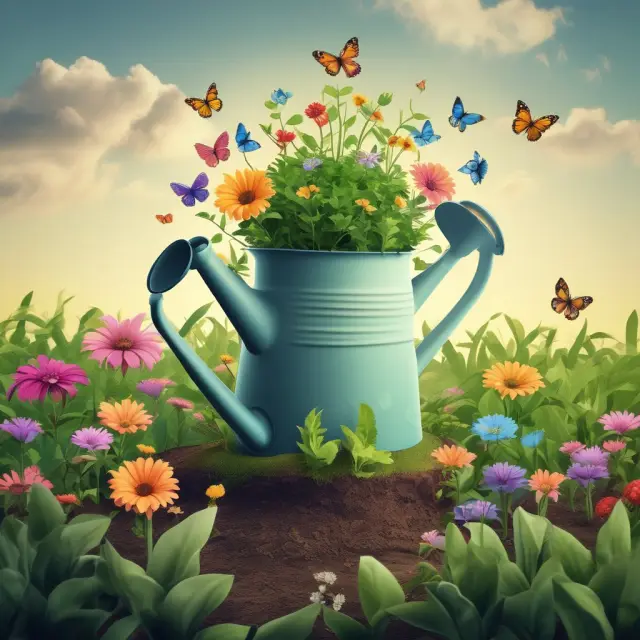 Business expenses represented as a thriving garden, including employee salaries, rent, utilities, supplies, and advertising, growing under IRS rules.