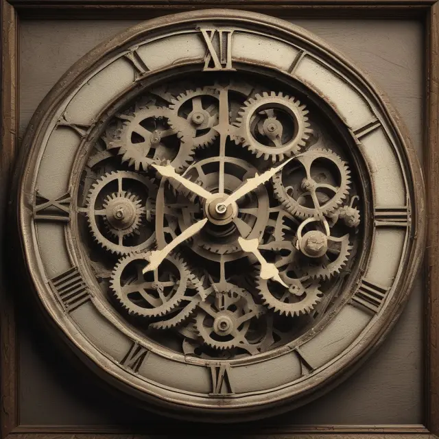 Vintage clock with dollar gears symbolizing capital expenses and tax depreciation