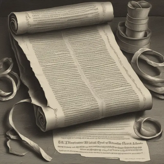 An old parchment scroll unrolling to reveal the essential knowledge within IRS Publication 15 regarding Employer Identification Numbers