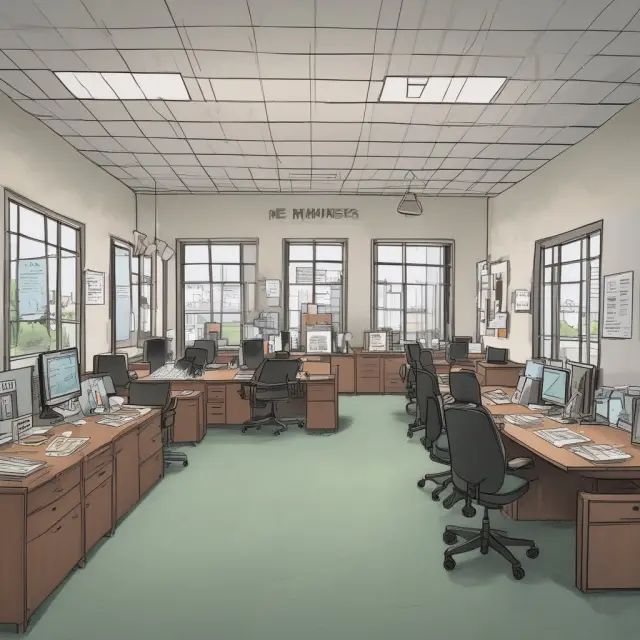 A digital transformation of the IRS office, featuring modern technologies and data analysis tools.