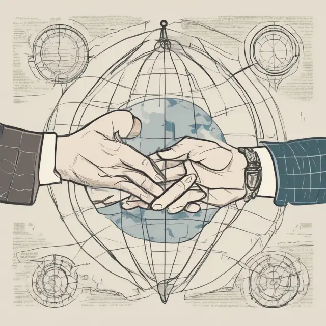 An image of two hands exchanging an ISDA Master Agreement on a globe, representing international derivatives trading