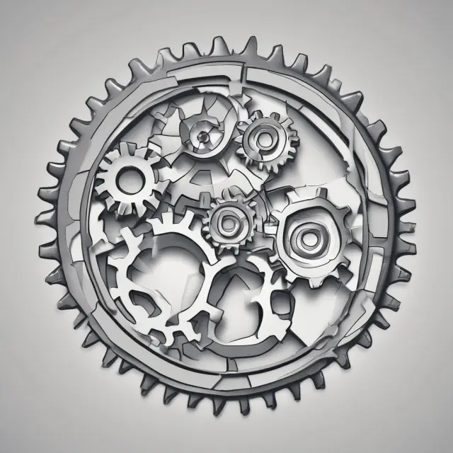 Two gears interlocking to represent the ISDA Master Agreement termination process and its efficient netting procedure