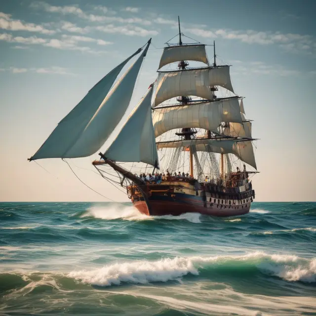 A sailboat navigating the iShares logo through a vibrant, sunlit sea of diverse emerging markets, symbolizing investment opportunities with associated risks