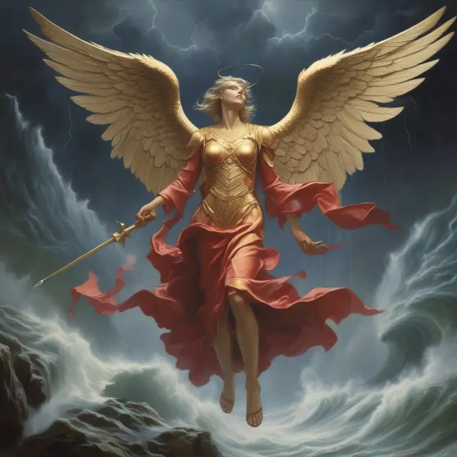 Angels safeguarding ISINs in a chaotic financial environment, ensuring the accuracy and security of unique codes