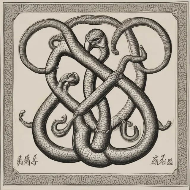 Serpents representing IS and LM curves forming equilibrium point
