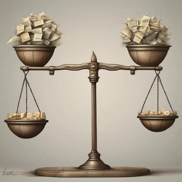 A balance weighing production and employment indices. The scale tips towards expansion.