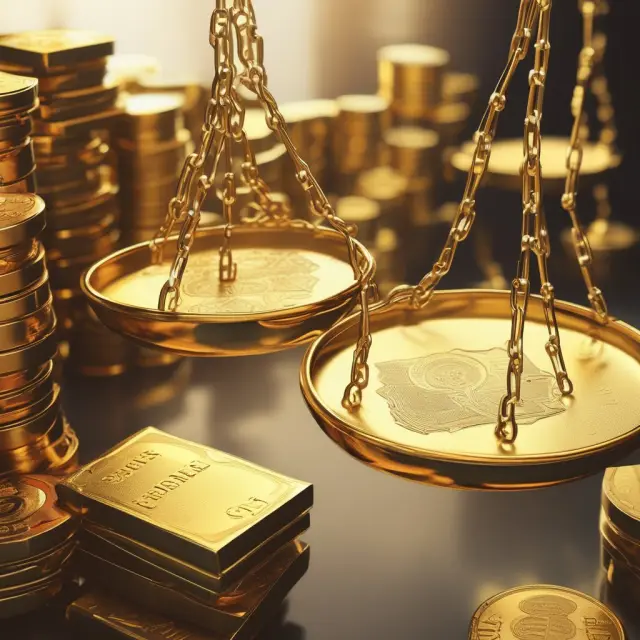 Golden scales balanced with issued shares symbolize market capitalization, EPS, P/E ratio, and dividend yield.
