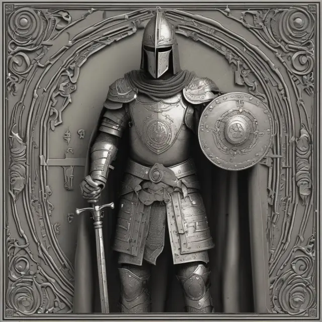 A noble knight wielding a shield displaying IINs safeguards legitimate transactions while rejecting fraudulent ones.